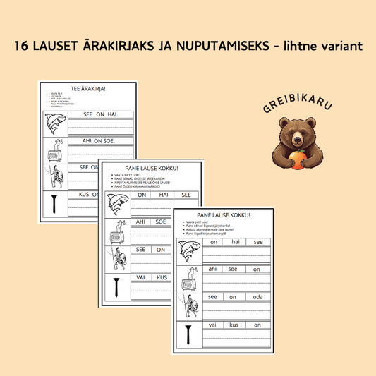 Ärakiri - lihtsad ja lühikesed laused