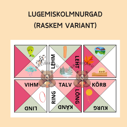 Lugemiskolmnurgad 2. osa (raskem variant)