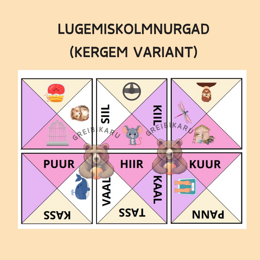 Lugemiskolmnurgad 1. osa (kergem variant)