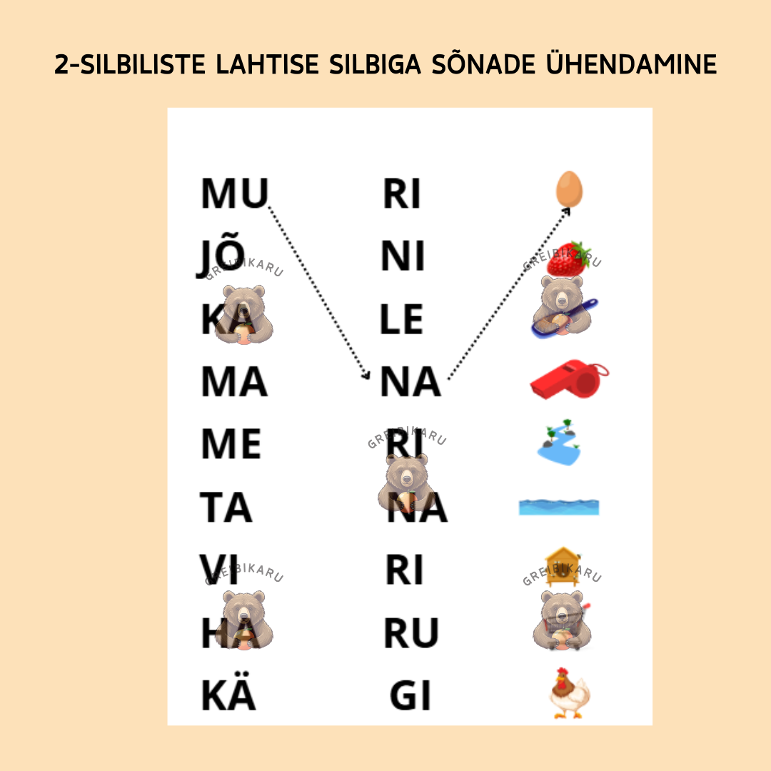 2-silbiliste lahtise silbiga sõnade ühendamine