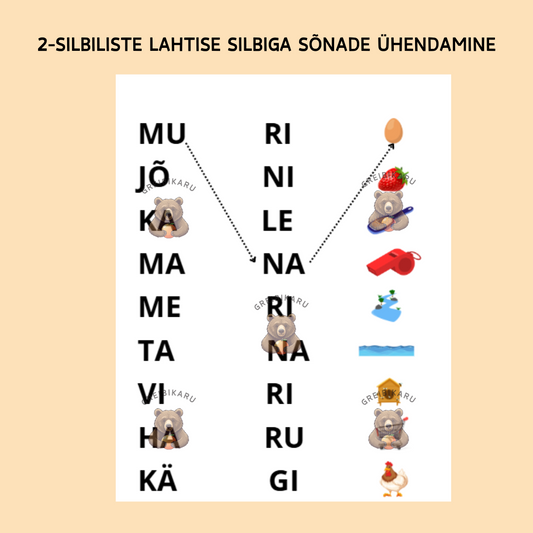 2-silbiliste lahtise silbiga sõnade ühendamine