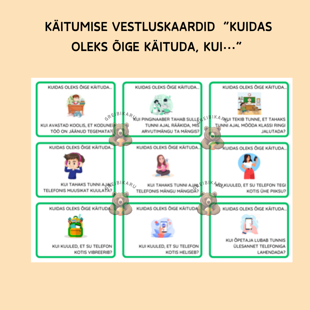 Käitumise vestluskaardid “Kuidas oleks õige käituda, kui…”