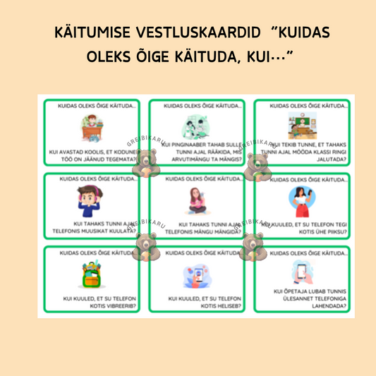 Käitumise vestluskaardid “Kuidas oleks õige käituda, kui…”