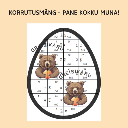 Korrutamismäng - pane kokku muna!