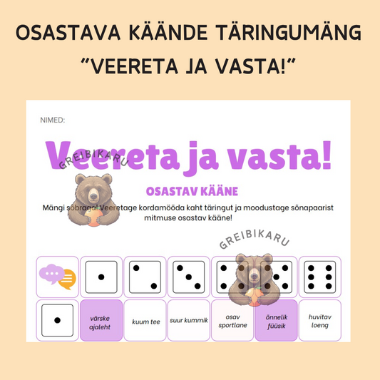Osastava käände täringumäng “Veereta ja vasta!”