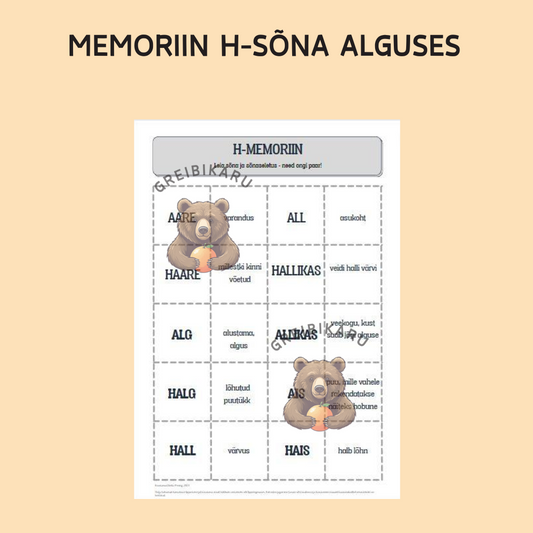 Memoriin H sõna alguses