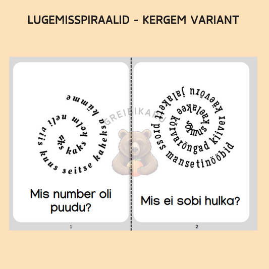 Lugemisspiraalid - kergem variant