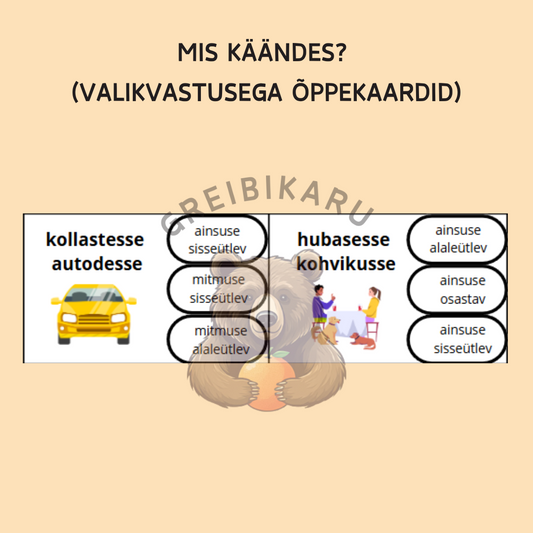 Mis käändes? (valikvastusega õppekaardid)