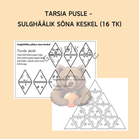 Tarsia pusle - sulghääliku pikkus sõna keskel (16 tk)