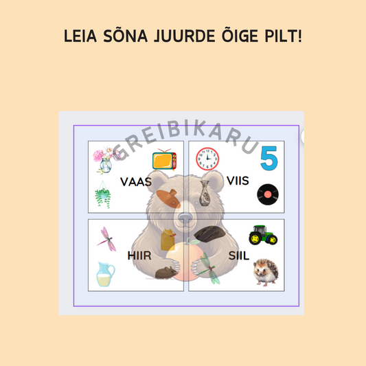 Leia sõna juurde õige pilt!