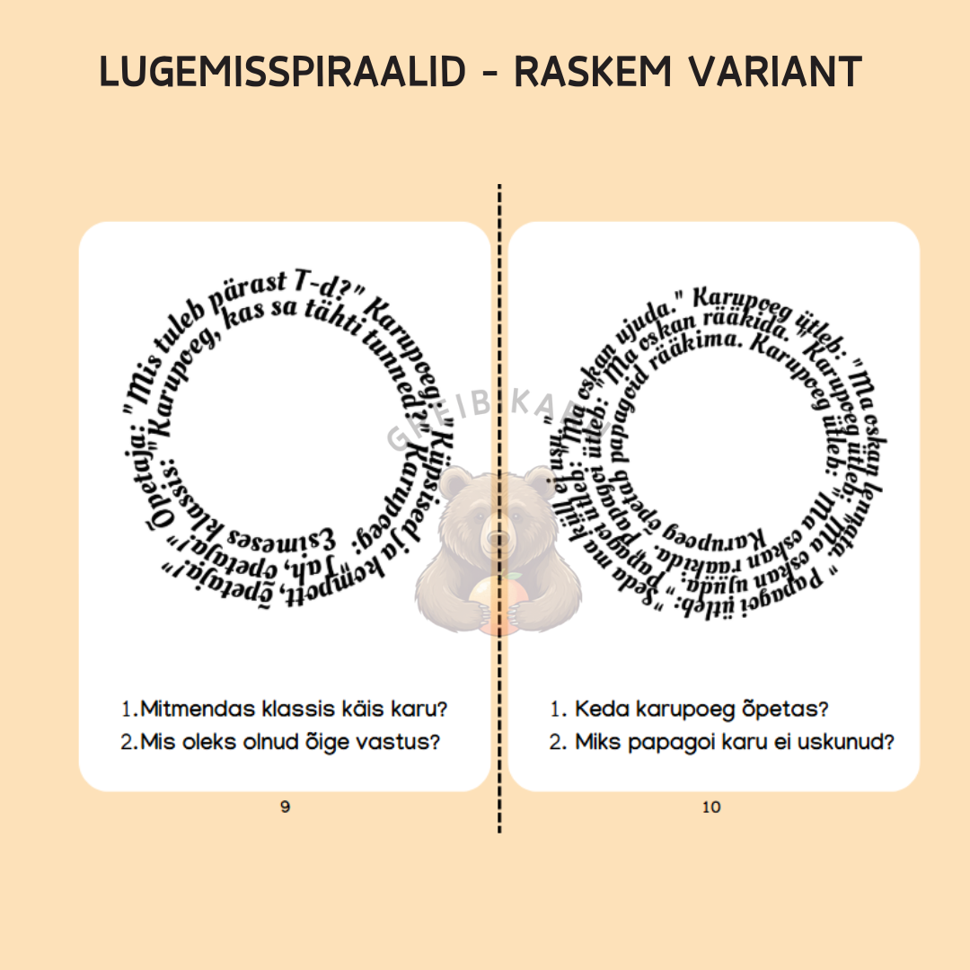 Lugemisspiraalid - raskem variant