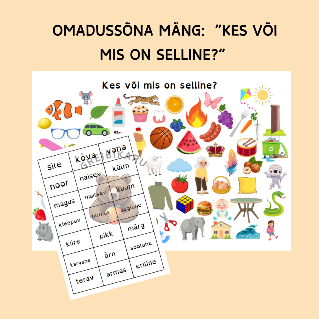 Omadussõna mäng “Kes või mis on selline?”
