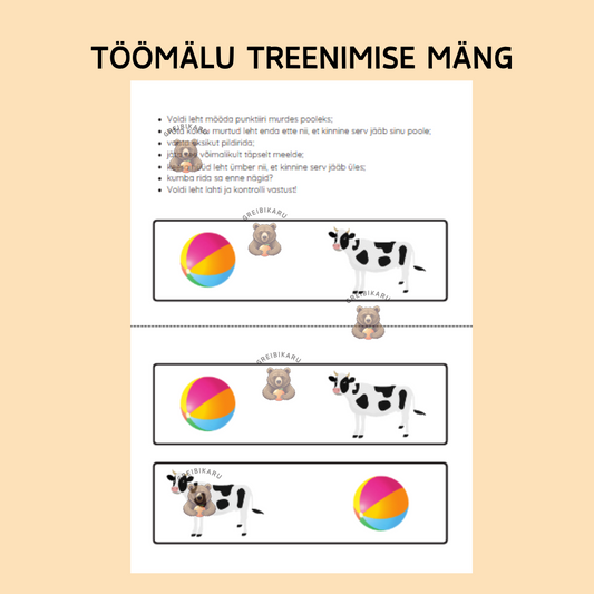 Töömälu treenimise mäng "Leia samasugune rida!"