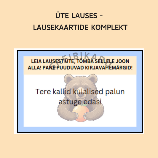 Üte lauses - lausekaartide komplekt