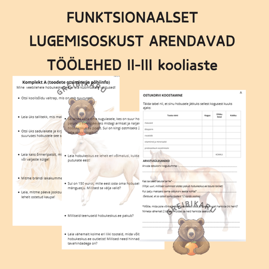 FUNKTSIONAALSET LUGEMISOSKUST ARENDAVAD TÖÖLEHED II-III kooliaste